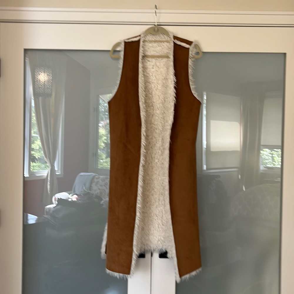 Faux Shearling Reversible Long Vest